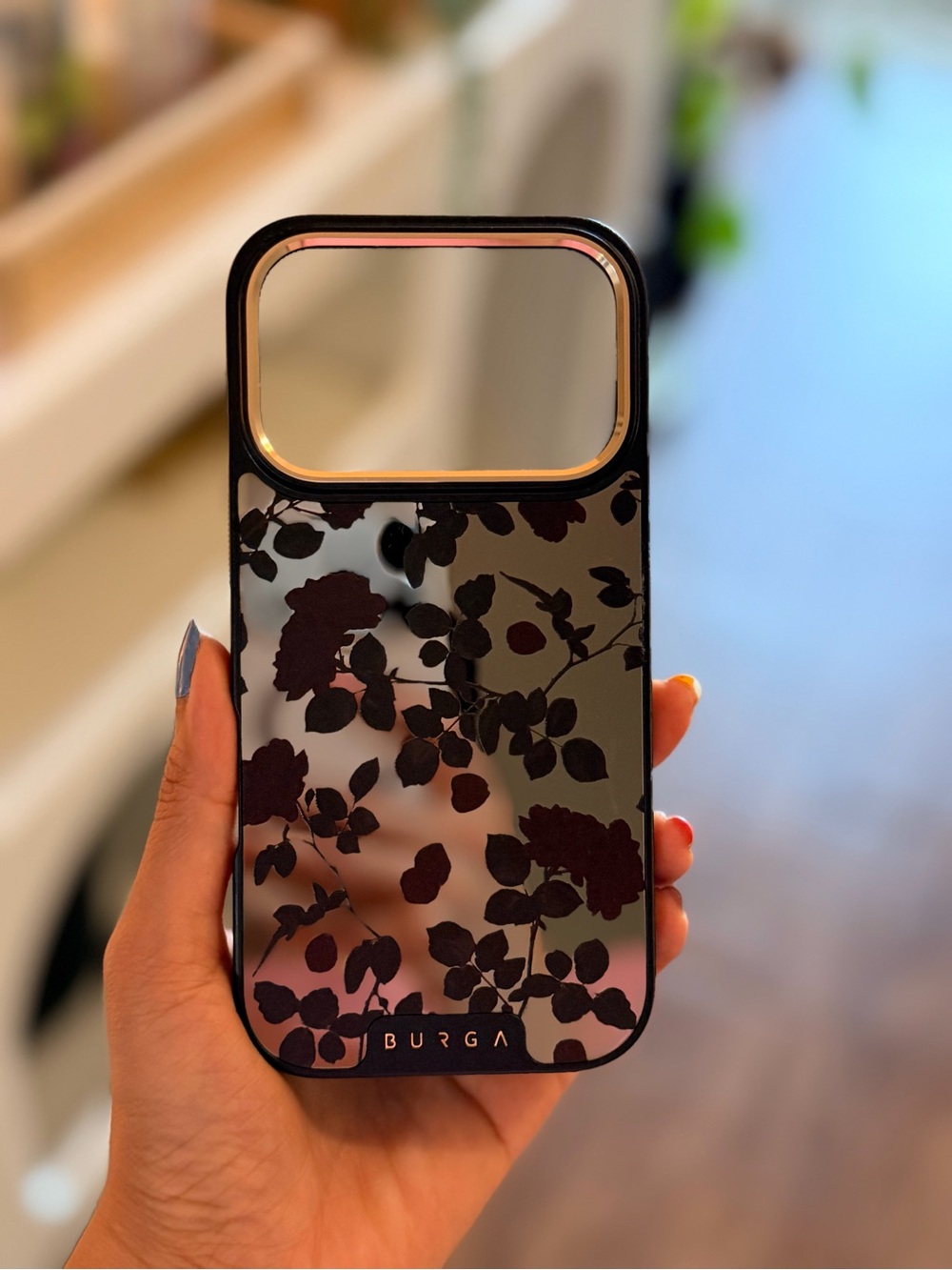 Burga Burgundy Floral Elite Mirror MagSafe Phone Case iPhone 17 pro